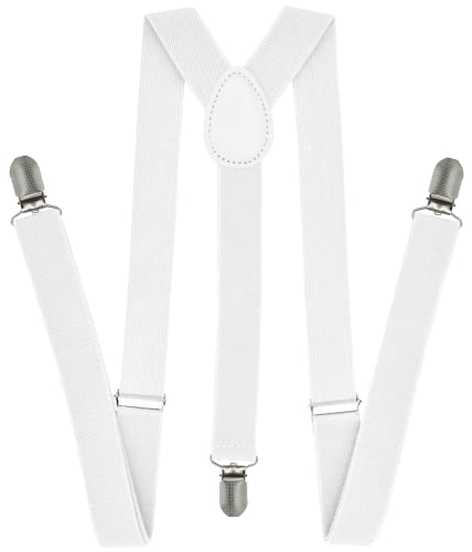 Trilece White Suspenders