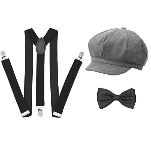 Kids Boys Suspenders and Bow Tie Set 1920s