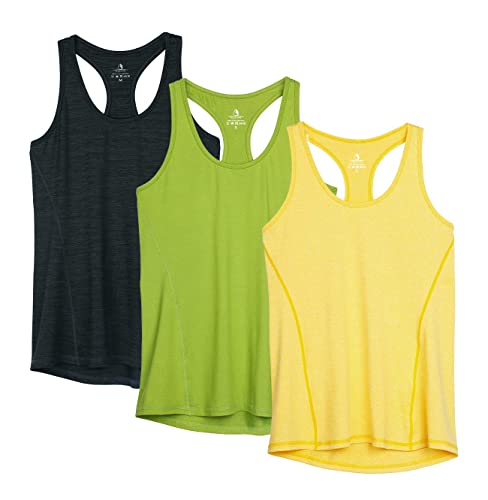 icyzone Women's Racerback Workout Tank Tops (Pack of 3)