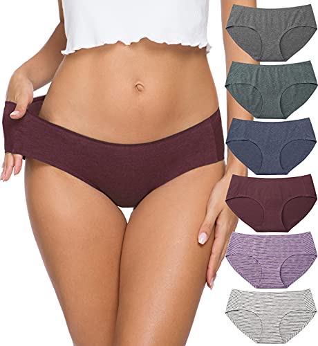 Altheanray Women's Seamless Cotton Briefs - 6 Pack