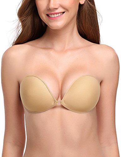 Wingslove Adhesive Bra - Reusable Strapless Self Silicone Push-up Invisible Sticky Bras