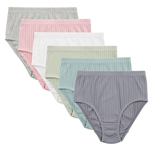 KNITLORD Women's Plus Size Cotton Hi-Cut Panties