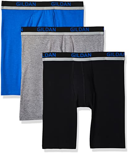 Gildan Men's Athletic Long Leg Boxer Briefs, 3-Pack