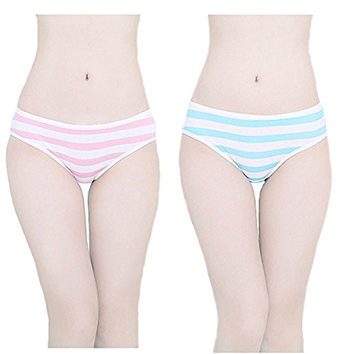 Japanese Style Blue&pink Stripe Panties Bikini Cosplay Underwear
