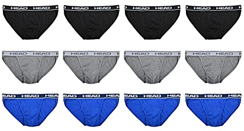 HEAD Men's String Bikinis - Pack of 12 Essential Cotton Assorted Colors