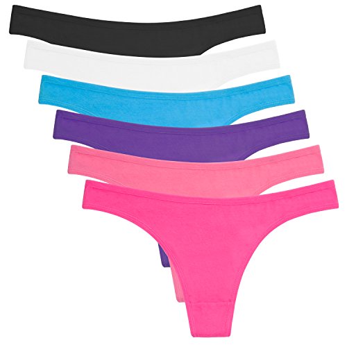 ANZERMIX Women's Breathable Cotton Thong Panties Pack