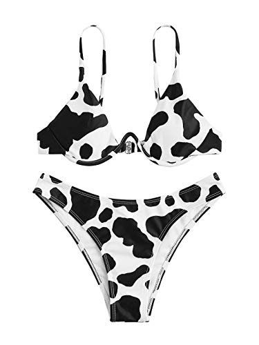 SweatyRocks Cow Print Bikini Set