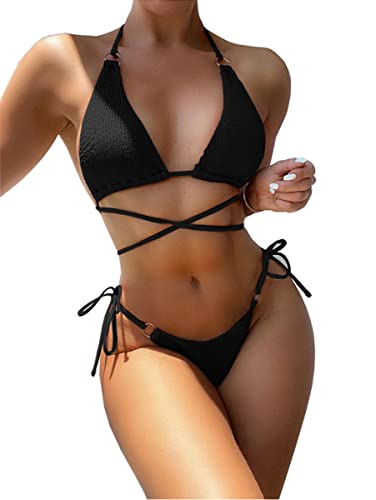 YIMISAN Women's Sexy Two Piece Halter Bikini Set