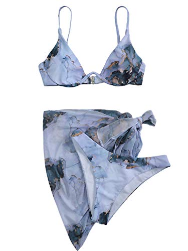 SOLY HUX Tie Dye Bikini Set with Sarongs Cover Ups