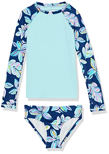 Kanu Surf Girls' Long Sleeve Rashguard UPF 50+ Swim Set