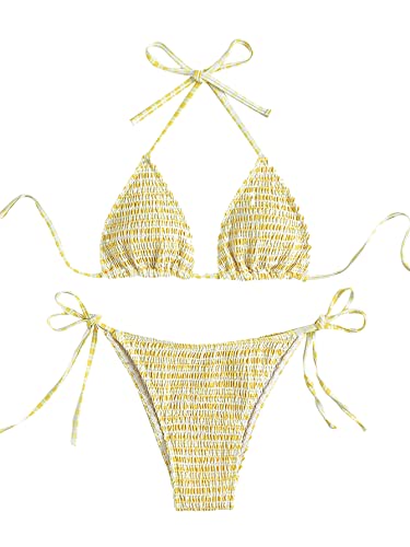 Floral Print Tie Side Swimwear Bikini Sets