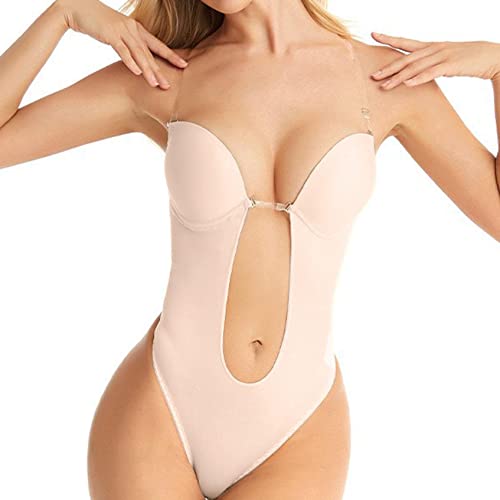 OutTop Backless Body Shaper Bra - Plunge Clear Strap Party Dress Invisible Bras