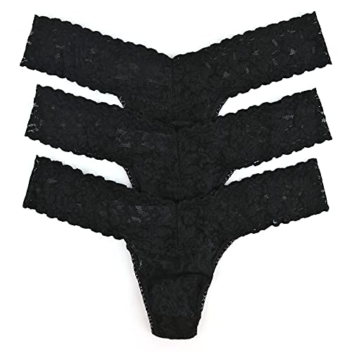 Signature Lace Low Rise Thong 3 Pack