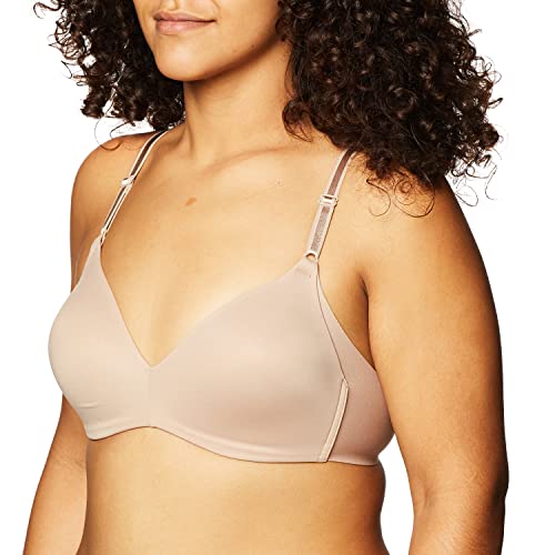 Comfortable and Seamless Bra with Side-Smoothing Panels - Warner's Women's No Side Effects Underarm-Smoothing Comfort Wireless Lightly Lined T-Shirt Bra 1056