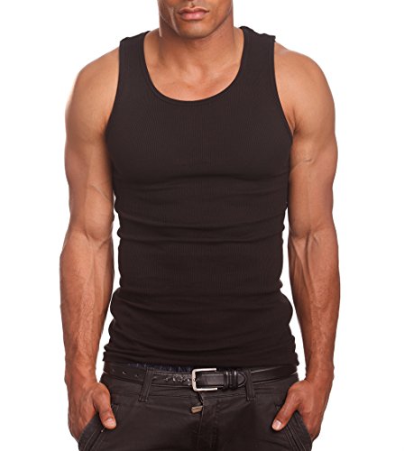 Men's A-Shirts 3 Pack Undershirt, Black