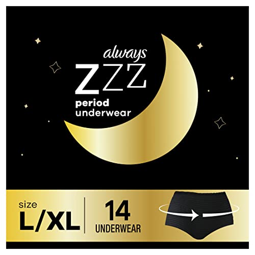 Always Zzzs Overnight Disposable Period Underwear for Women, Size Large