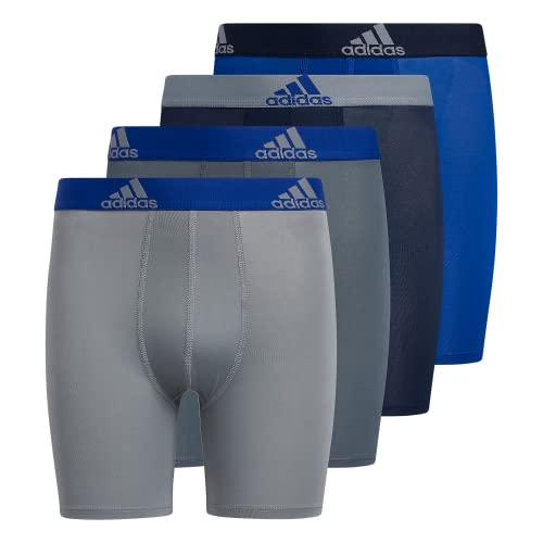adidas Kids-Boy's Performance Long Boxer Briefs Underwear (4-Pack), Large