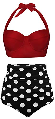 Angerella Red High Waisted Bikini Two Piece Underwired Swimsuits Beach Swimwear