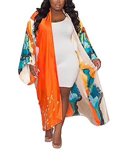 cu4eve Lightweight Floral Kimono Swimsuit Cover-Up