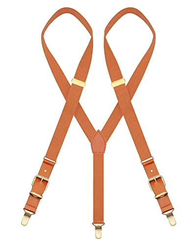 Adjustable Brown Suspenders for Men