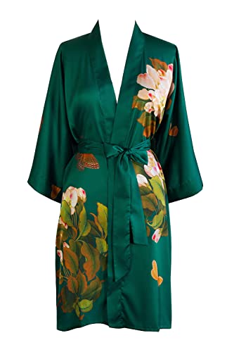 Women's Charmeuse Kimono Robe - Watercolor Floral