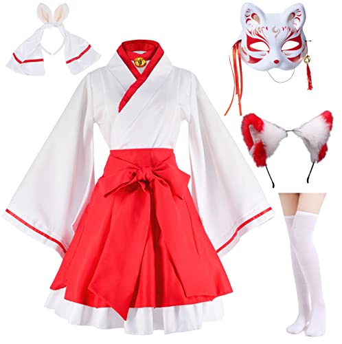 Japanese Anime Kimono Fox Cosplay Costume