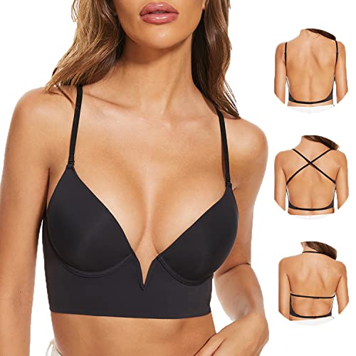 Low Back Bras - Seamless Deep-V Plunge Invisible Backless Bras