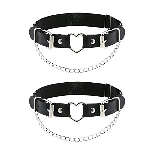 Leather Leg Garter with Chains