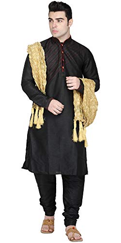 SKAVIJ Men's Art Silk Kurta Pajama Suit