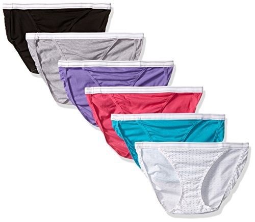 Hanes Women's Cotton Bikini Underwear - Sporty Assorted, 6 Pack