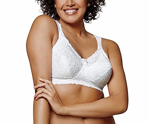 Playtex Airform Comfort Lace Wirefree Full Coverage Bra (38D, White)