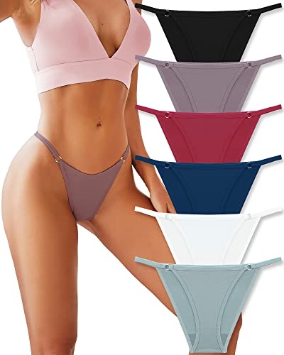 ROSYCORAL 6 Pack String Underwear for Women