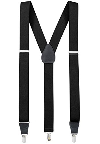 HOLD'EM Men's Y-Back Clip Suspenders - Black