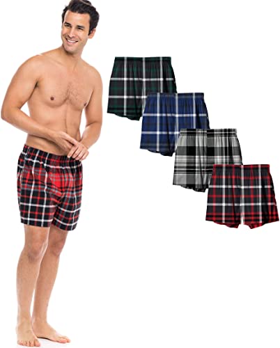 Andrew Scott Men's Cotton Flannel Boxer Shorts