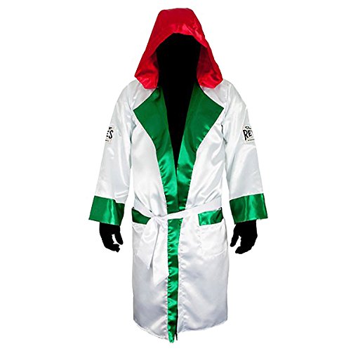 Mexican Flag Boxing Robe - Cleto Reyes Satin with Hood