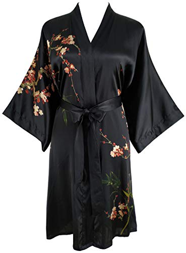 Ledamon Women's Silk Kimono Short Robe