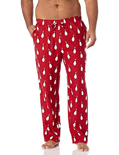 Men's Flannel Pajama Pant - Red Penguin, XX-Large