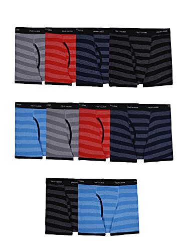 Boys Cotton Underwear Boxer Briefs - 10 Pack Traditional Fly Stripes