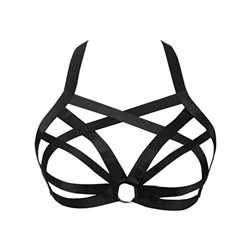 Jelinda Cupless Cage Bra Hollow Out Strappy Crop Top