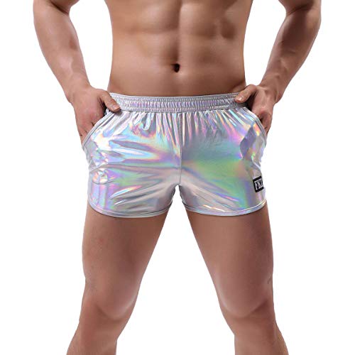 ABAFIP Men's Metallic Swim Boxer Briefs Trunks Shorts