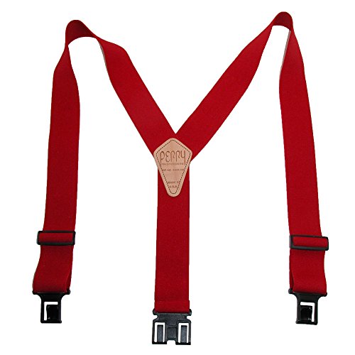 Perry Suspender Men's 2" Elastic Suspenders (Red, Big and Tall)