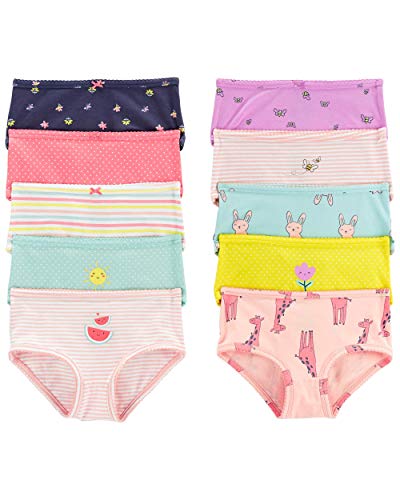 Carter's Stretch Cotton Panties Underwear 10 Pack - Perfect for Little Girls