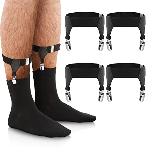 Men's Sock Garters - 2 Pairs of Adjustable Sock Suspender Belts
