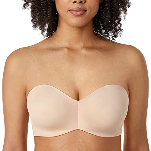 DELIMIRA Women's Strapless Bra for Big Busted Minimizer Bandeau Plus Size