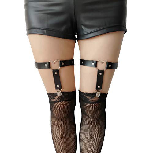 Sexy Heart Leg Garter Belt - Women's Leather Garters