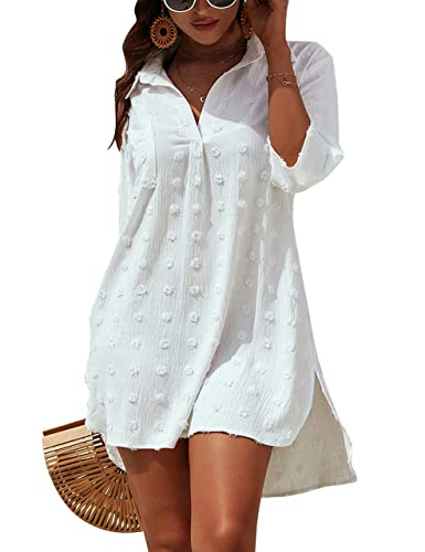 Blooming Jelly Womens Swim Cover Up Shirt Dress
