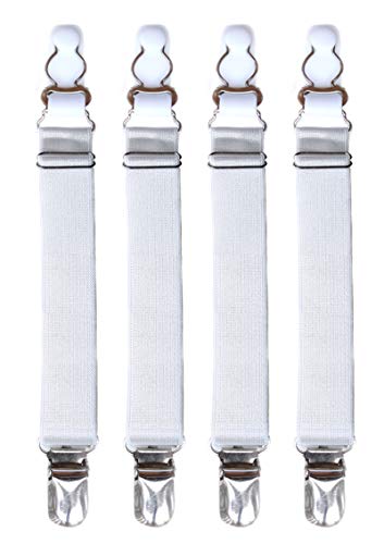 Adjustable Stocking Clip Garter Belt - White