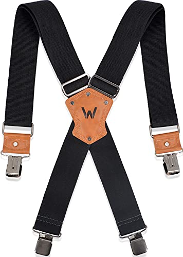 Heavy Duty Black Suspenders for Men