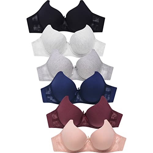 Mamia Women's Full Cup Basic Bras (Pack of 6)