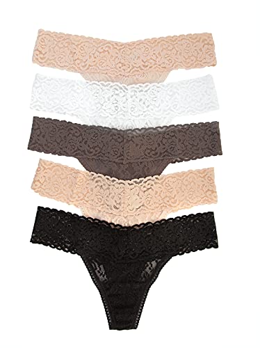 Felina Lace Low Rise Thong - Women's Underwear (5-Pack)
